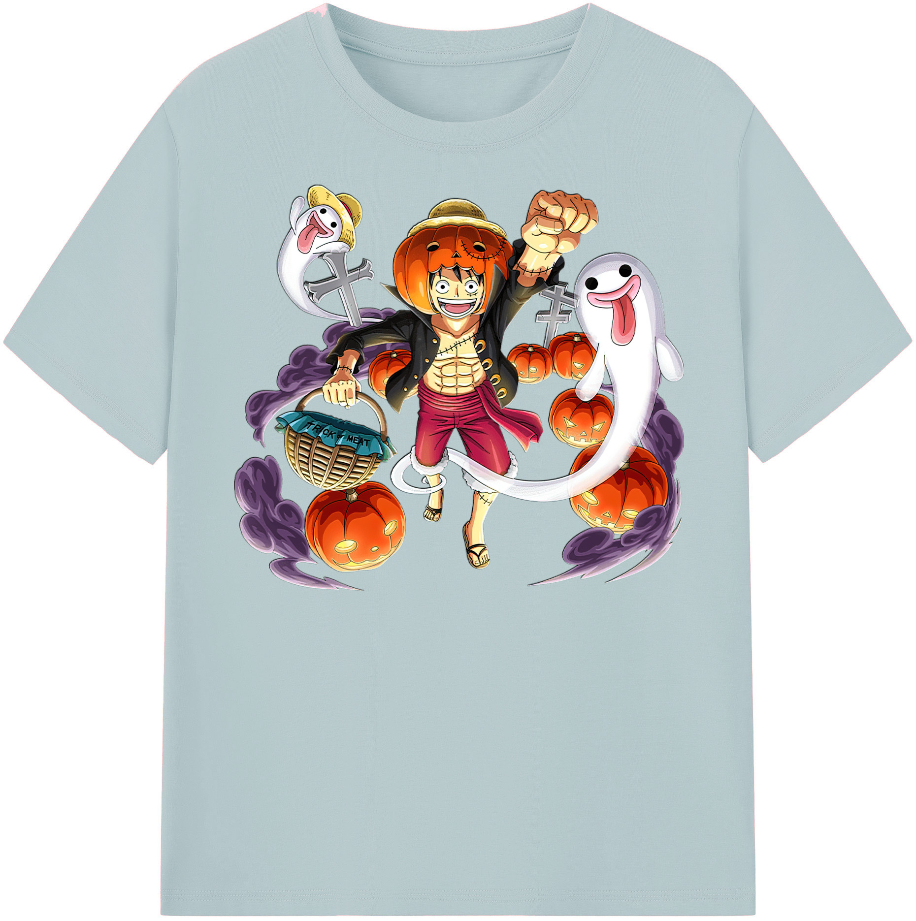 ワンピース モンキー・D・ルフィ ONE PIECE Monkey D. Luffy 綿100％半袖Tシャツ（フロントプリント）